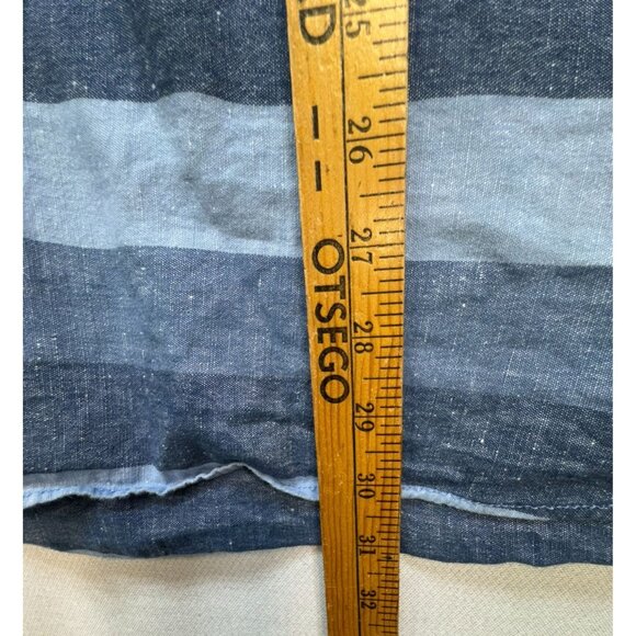 Bob Timberlake Mens  Striped Linen Blend Long Sleeve Polo Shirt XL Blue & Gray - Picture 4 of 11